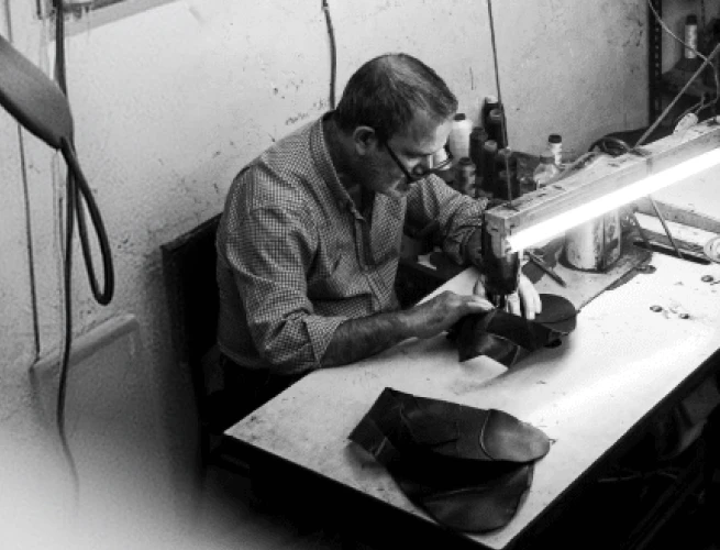 Craftsman making custom soft gear at Soft Warrior Sparta