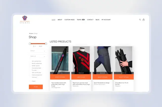 Choose your soft gear product — Soft Warrior Sparta